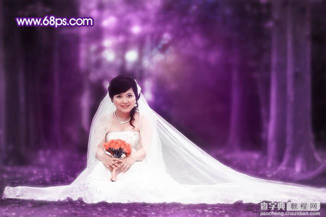 Photoshop图片处理教程之打造超梦幻的紫色婚片22