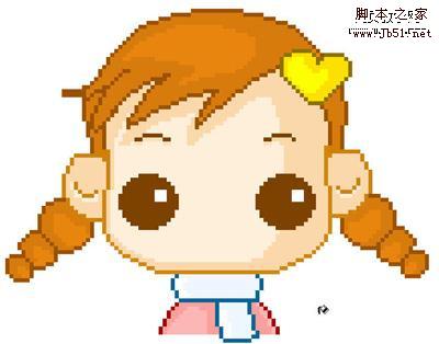 Windows 画图程序绘制像素小女孩头像10