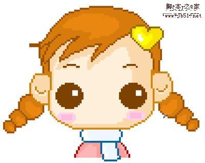 Windows 画图程序绘制像素小女孩头像11