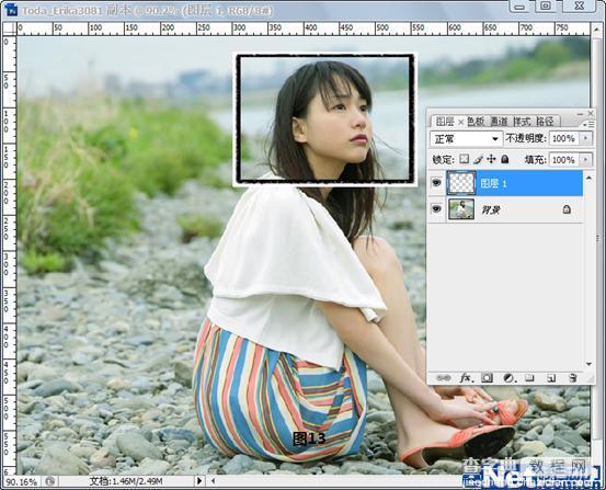 Photoshop CS3教程:美女照片艺术拼图效果14