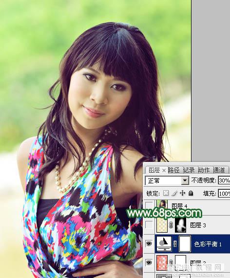 Photoshop将给背光图片美女制作加上甜美的粉红色13