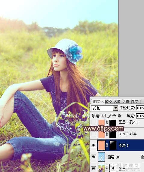 Photoshop将美女打造精美的彩妆花饰效果29