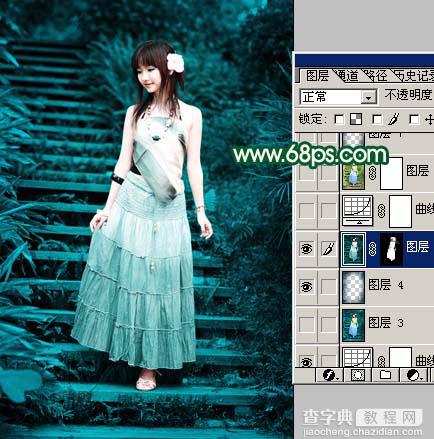 Photoshop 一只绿色的蝴蝶精灵美女9
