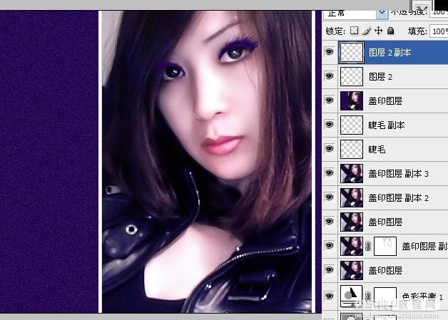 Photoshop 模糊的人物转为漂亮的紫色仿手绘效果27