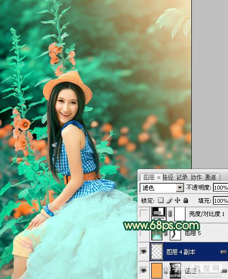Photoshop为人物写真图片增加甜美的粉橙色效果29