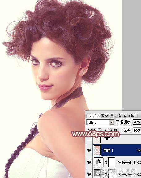 Photoshop将偏色人像图片调制出纯美的淡红色21