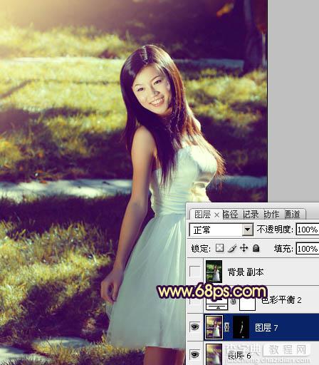 Photosho将晨曦中灿烂的美女图片打造出橙蓝色效果23