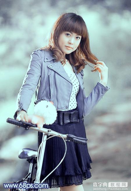 Photoshop为美女图片打造出时尚的韩系青灰色效果2