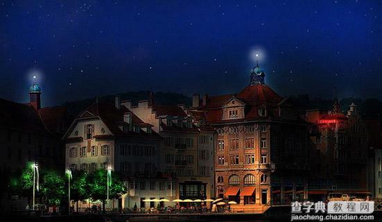 Photoshop将城市建筑照片转为夜景效果6