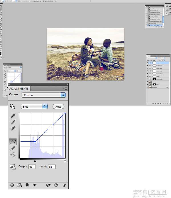 Photoshop将海边人物图片打造出怀旧的暗褐色效果14