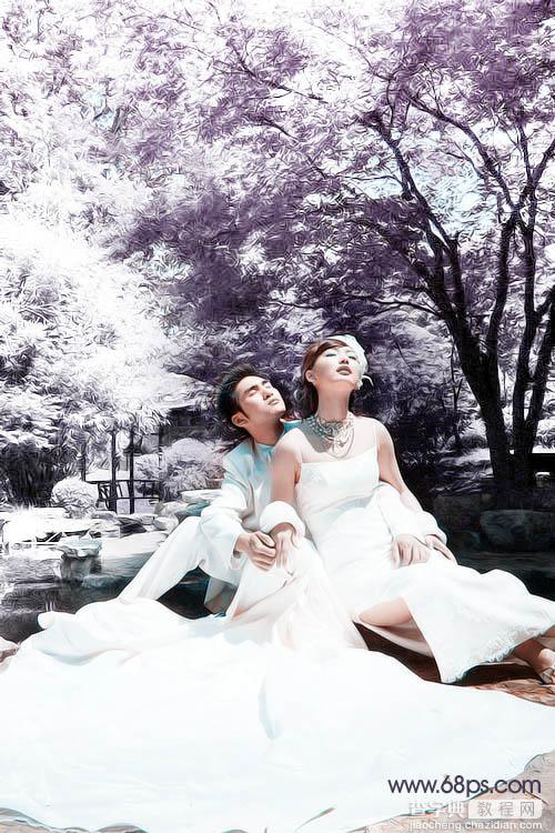 Photoshop婚纱调色教程:梦幻蓝色2
