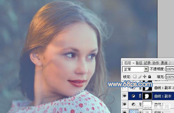 Photoshop将外景美女图片调制出朦胧的淡蓝色22