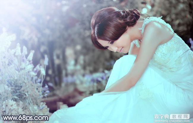Photoshop为甜美的美女婚片打造出暗调蓝褐色效果2