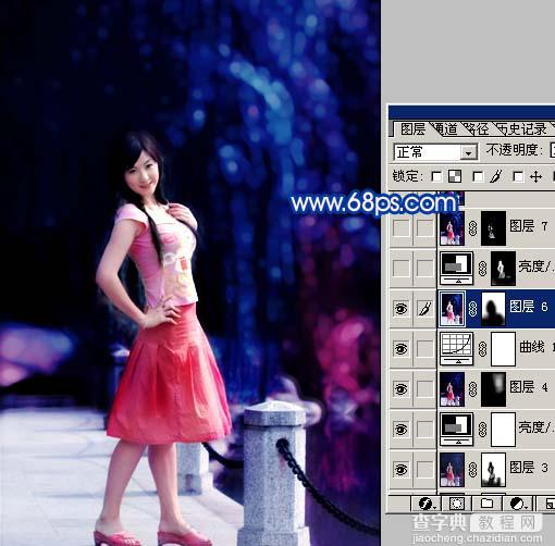 Photoshop 照片加上斑斓的蓝色背景16