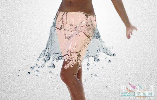 Photoshop给泳装美女穿上漂亮的水裙子19