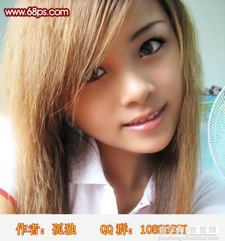 Photoshop 美女头像转为高亮的仿手绘效果3