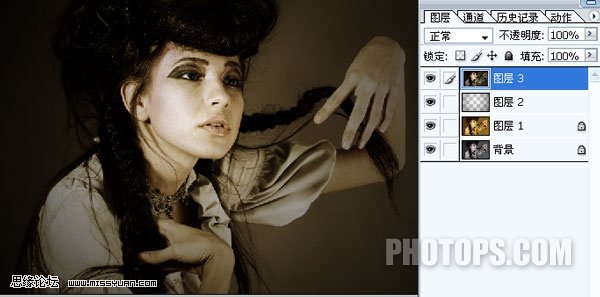 Photoshop 颓废的冷黄调色效果10