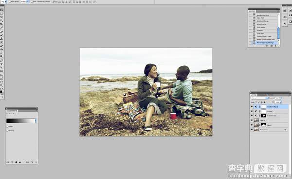 Photoshop将海边人物图片打造出怀旧的暗褐色效果10