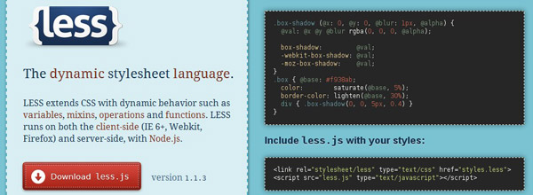 动态的样式表lesscss:简单学习lesscss语法1