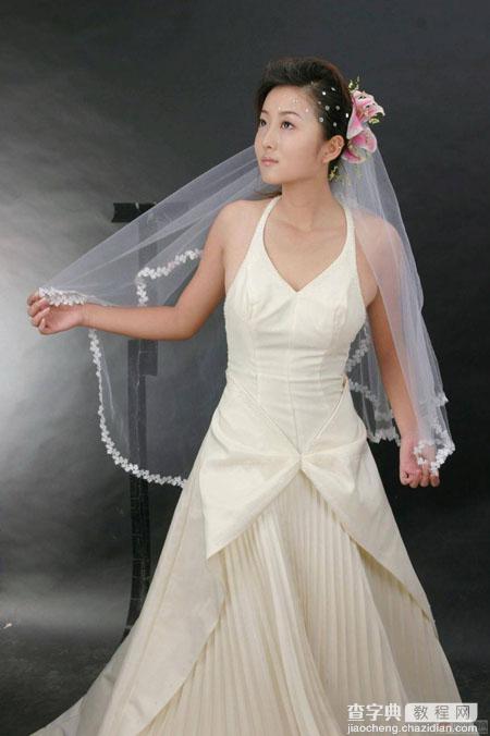 photoshop中利用通道选区快速抠出透明的婚纱1