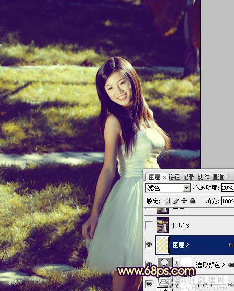 Photosho将晨曦中灿烂的美女图片打造出橙蓝色效果19