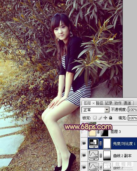 Photosho将给树荫下的美女图片增加上漂亮的橙褐色效果25