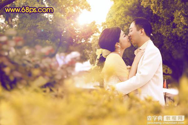 Photoshop将外景婚片调出温馨浪漫的暖橙色19