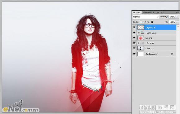 Photoshop将人物图片打造出柔美的红光潮流海报效果24
