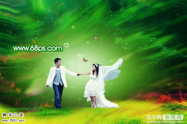 Photoshop 打造梦幻的绿色艺术婚片30