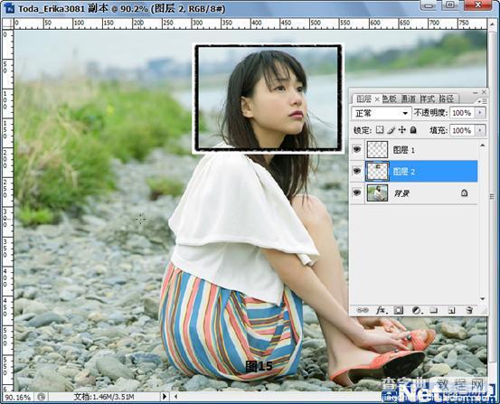 Photoshop CS3教程:美女照片艺术拼图效果16