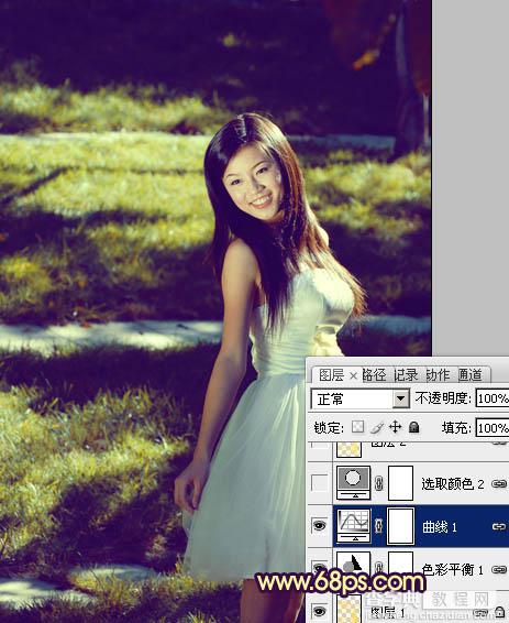 Photosho将晨曦中灿烂的美女图片打造出橙蓝色效果15