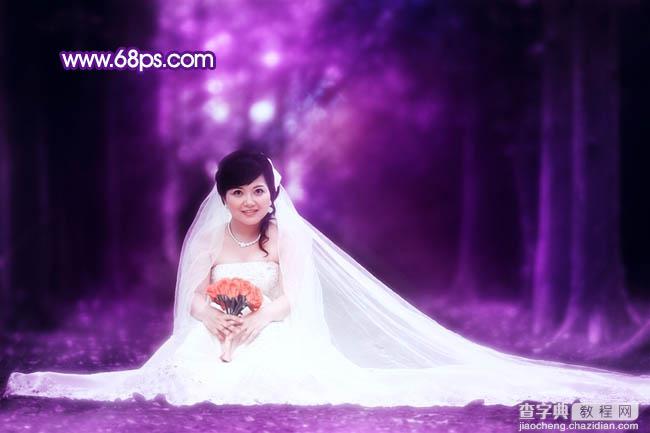 Photoshop图片处理教程之打造超梦幻的紫色婚片26