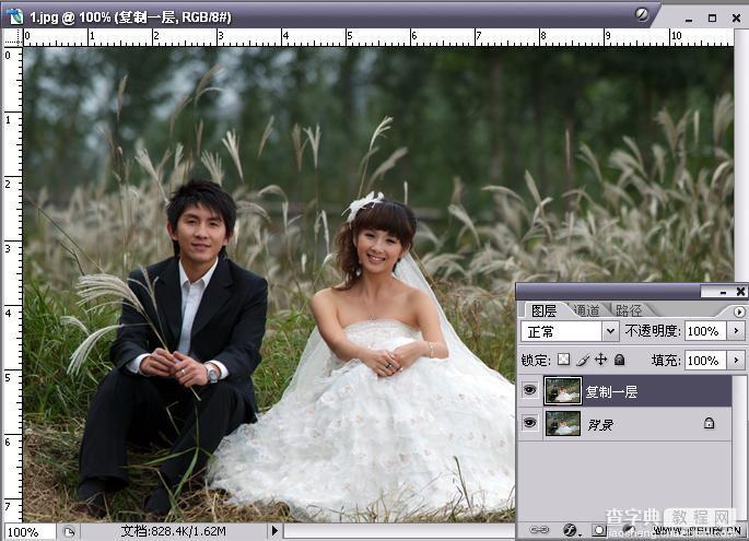 Photoshop婚纱照片处理：发灰变暖色调3