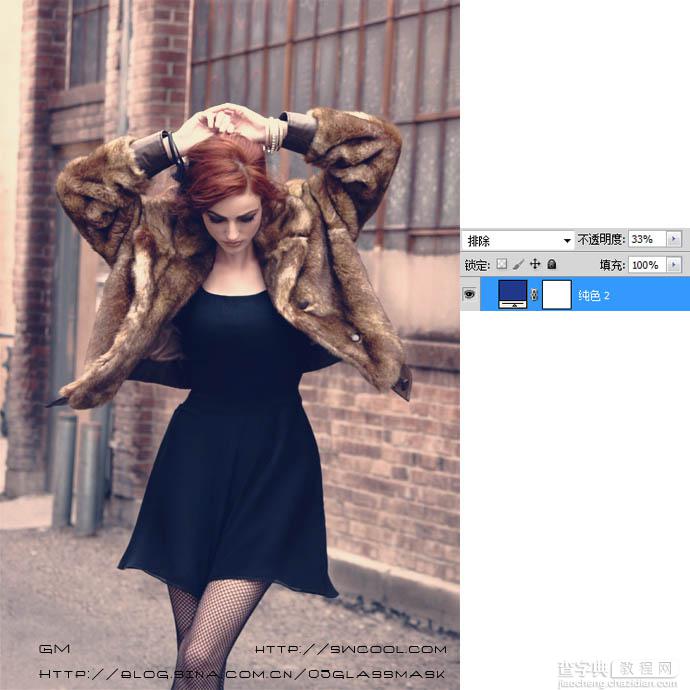 Photoshop将模特图片调制出流行的欧美红褐色10