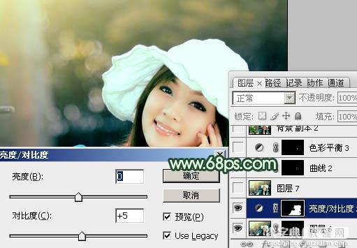 Photoshop将美女图片打造出柔美的韩系青黄色31