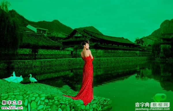 Photoshop 古典墨绿色的人像效果14