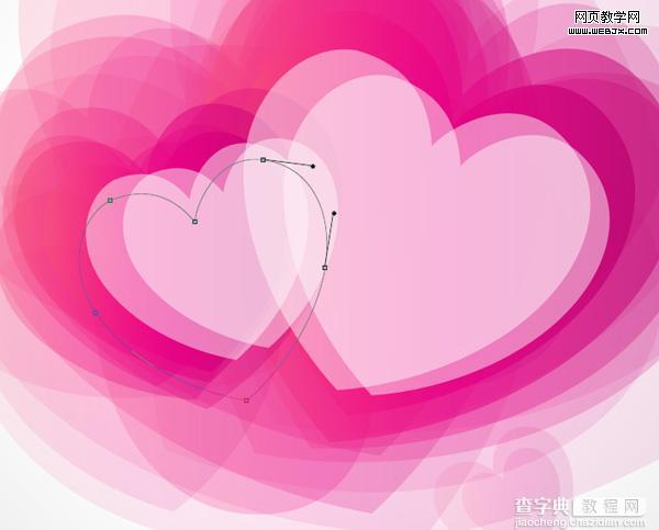 Photoshop将用心形工具绘制出粉红色的心形图案效果29