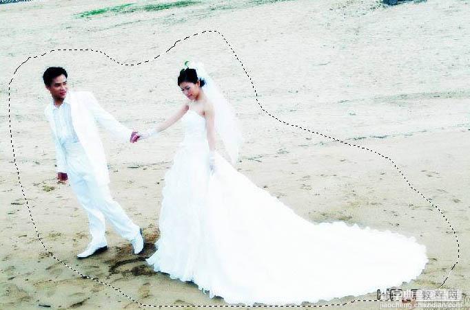 Photoshop将海滩婚片调出绚丽梦幻的紫色15