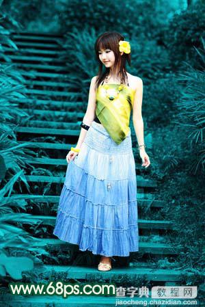 Photoshop 一只绿色的蝴蝶精灵美女6