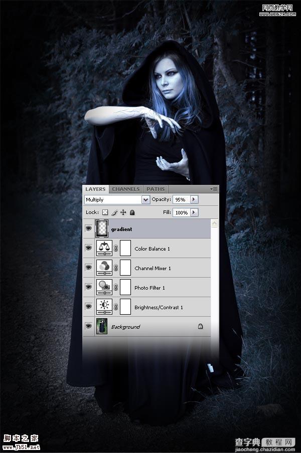 photoshop 详细制作手拿神秘魔法球的女巫师8