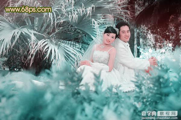 Photoshop将外景婚片调出清爽的甜美色20