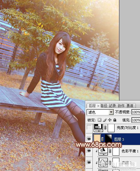 Photoshop为外景美女图片打造出朦胧的韩系暖调效果31