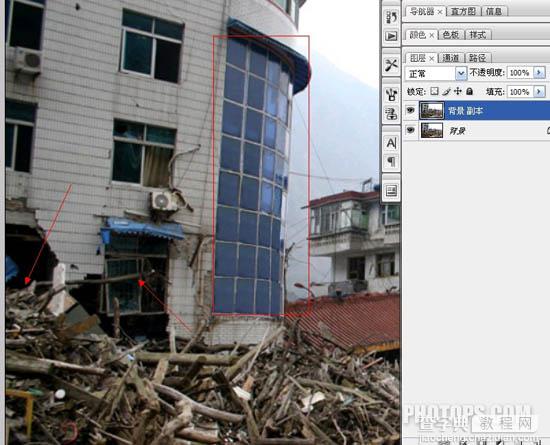 Photoshop 让地震后的废墟再现辉煌的处理4