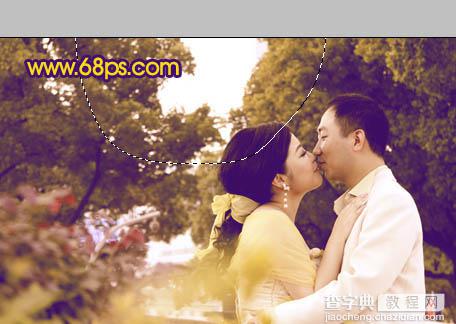 Photoshop将外景婚片调出温馨浪漫的暖橙色9