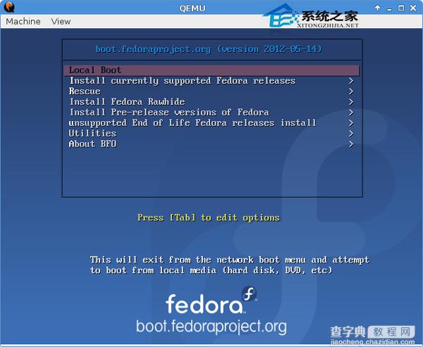 Linux通过BFO简单安装Fedora的步骤2