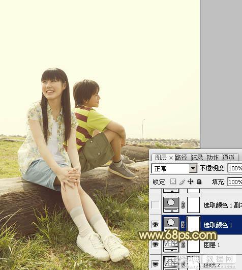 Photoshop将任务图片制作出淡淡的青黄韩系11