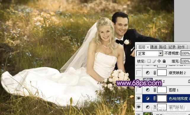 Photoshop将外景婚片调成淡淡的紫红色6