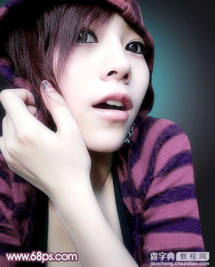 Photoshop 人物照片可爱的洋红色2