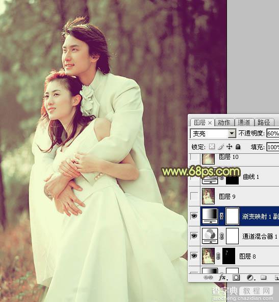 Photoshop将外景婚片调成淡淡的黄褐色13