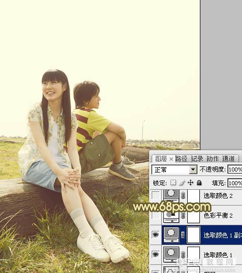 Photoshop将任务图片制作出淡淡的青黄韩系12